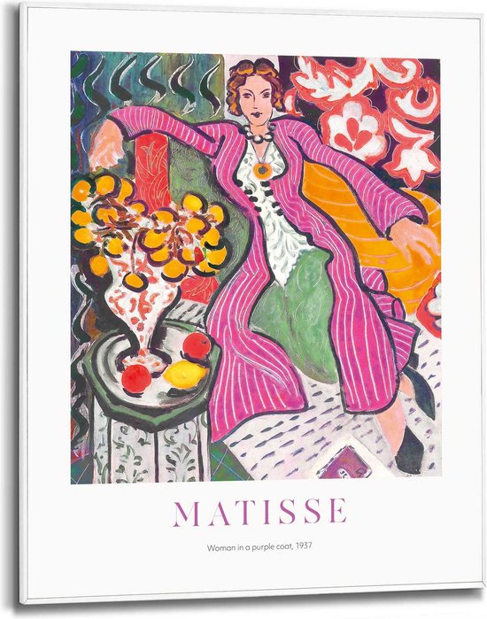 Schilderij Matisse - Vrouw met de paarse jas 50x40 cm