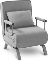 Makika- 3in1 Stoel en bed, inklapbaar, fauteuil, eenpersoons slaapbankje, grijs