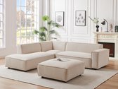 Bol.com PASCAL MORABITO Grote hoekbank met hoek links van beige ribfluweel BORORE - van Pascal Morabito aanbieding