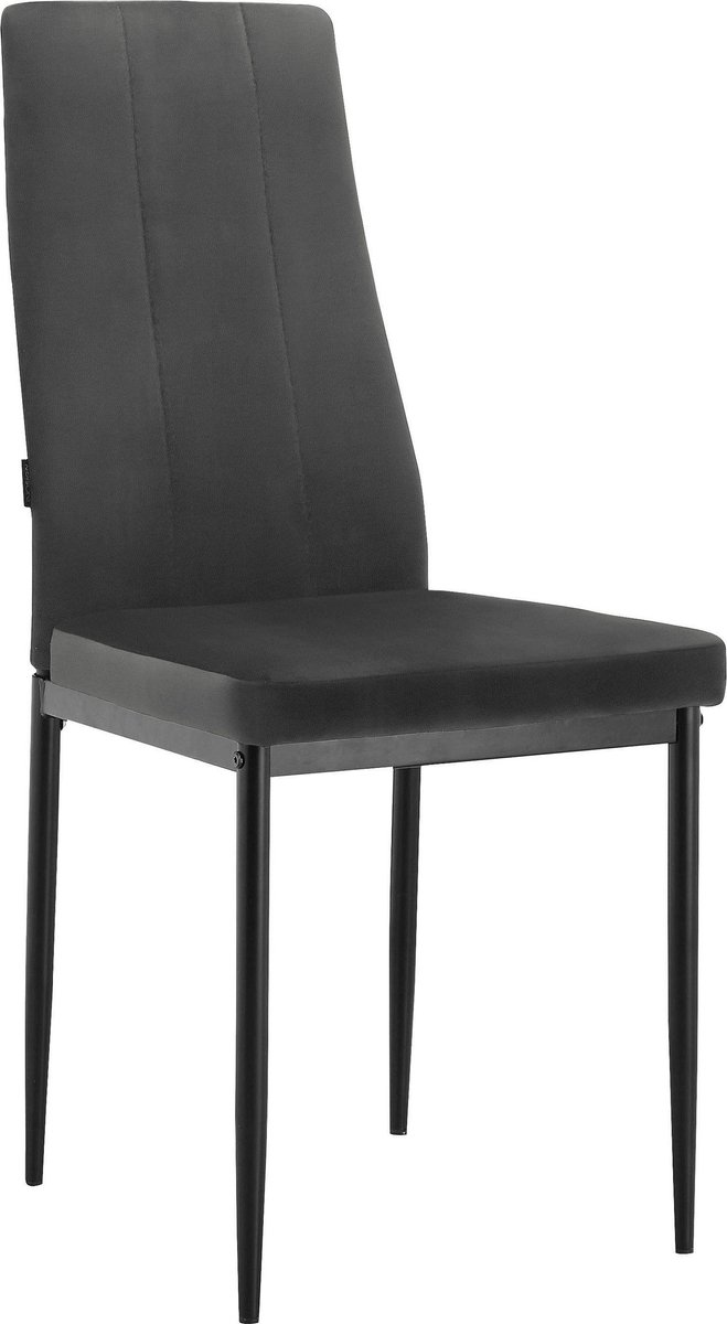 Notio Living Kelly-Zwart fluwelen eetkamerstoel