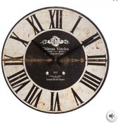 Authentieke klok - Diameter 28,8 cm - Stil uurwerk - Bruin met klassieke achtergrond