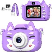Digitale Kindercamera - Kinderfototoestel - Kindercamera Digitaal - met 32GB micro SD kaart - Paars