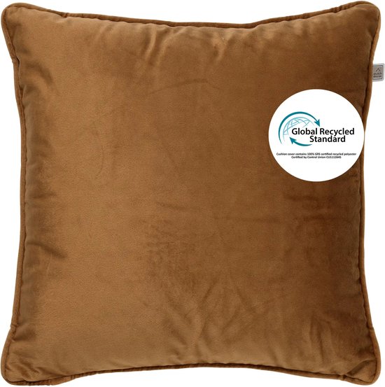 Dutch Decor FINNA - Kussenhoes 45x45 cm 100% gerecycled polyester - Eco Line collectie - Tobacco Brown - bruin - met rits