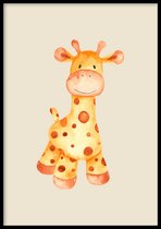 Poster Giraffe - Kinderkamer poster - Babykamer poster - Dieren poster - Kinderkamer decoratie - 30x40 cm - Exclusief lijst - WALLLL