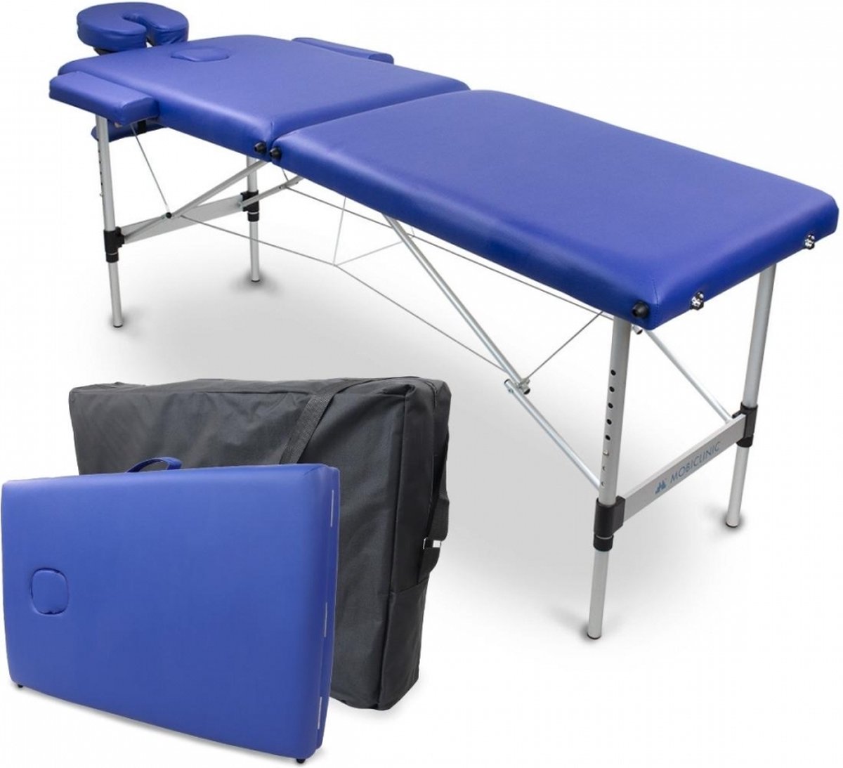 Goedkoopste Mobiclinic CA-01 Light - Massagetafel - Inklapbare Fysiotherapiebank - Mobiele Massagebed - Massagelstoel - Hoofdsteun - Draagbaar - Aluminium - 186x60 cm - Kleur blauw