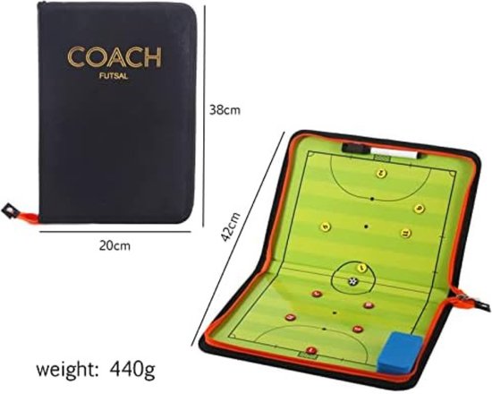 Tableau Tactique Football,avec Aimants, Marqueur et Effaceur,Dossier de  Tableau Magnétique pour Entrainement Football