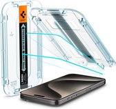 Geschikt voor Spigen Apple iPhone 15 Pro Max Glas.tR EZ Fit Screenprotector - 2 Stuks