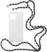 Shop4 - Geschikt voor iPhone 12 Hoesje - Zachte Back Case met Koord Camouflage Groen