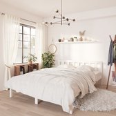 The Living Store Cadre de lit en bois de pin massif blanc 160x200 cm - Cadre de lit - Cadre de lit - Cadre de lit - Cadres de lit - Lit - Lits - Lit simple - Lits simples - Lit simple