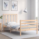 The Living Store Bedframe Massief Grenenhout - Een goede nachtrust in een praktisch en decoratief bedframe - 205.5 x 95.5 x 100 cm - Multiplex lattenbodem