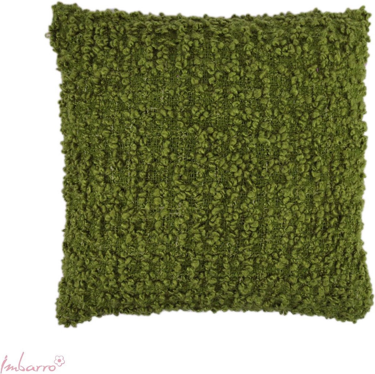 Imbarro - Sierkussen - Kussen - 100% Acryl - Handgeweven - Mos Groen - 50x50