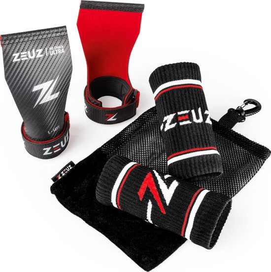 ZEUZ Ultra No Chalk Grips voor Fitness & CrossFit – Sport Handschoenen – Turnen – Gymnastics – Zwart – Maat L - ZEUZ