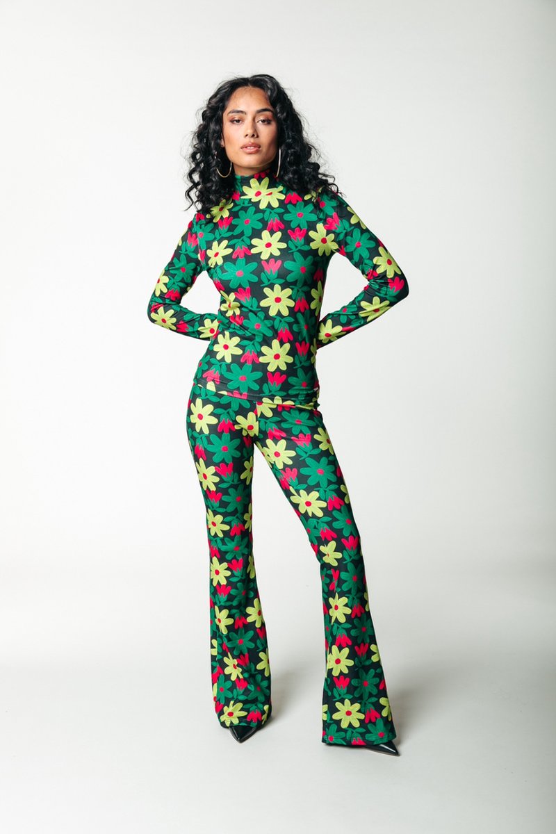 Pants - FLORA RAVE - Bold stripes and flowers print