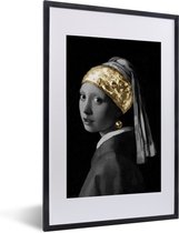 Fotolijst incl. Poster - Meisje met de parel - Johannes Vermeer - Goud - 40x60 cm - Posterlijst