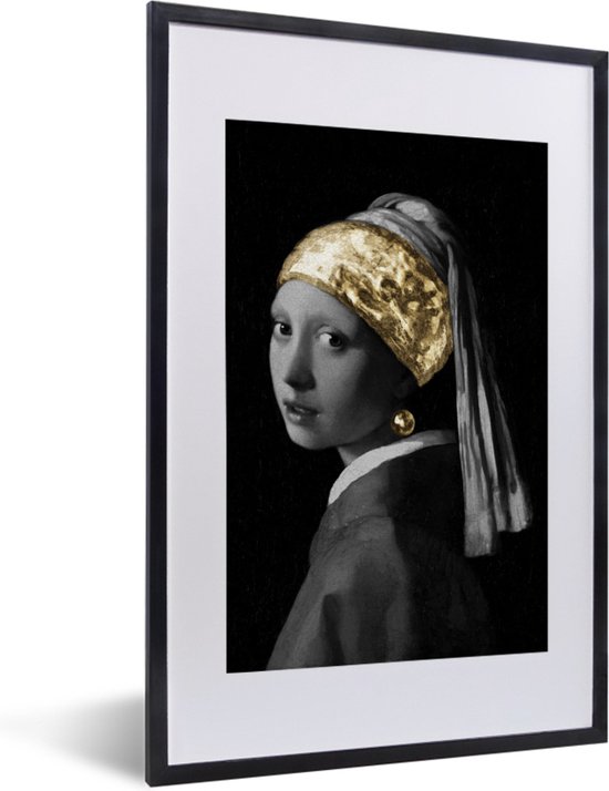 Fotolijst incl. Poster - Meisje met de parel - Johannes Vermeer - Goud - 40x60 cm - Posterlijst