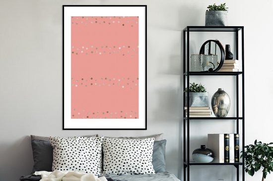 Luxe motif de pois argentés sur fond rose 80x120 cm