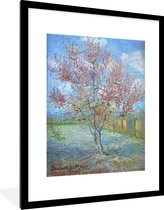 Fotolijst incl. Poster - De roze perzikboom - Vincent van Gogh - 60x80 cm - Posterlijst