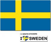Zweedse vlag + 2 gratis stickers
