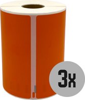 DULA Dymo Compatible labels - Oranje - S0904980 - Grote verzendetiketten - 3 rollen - 104 x 159 mm - 220 labels per rol