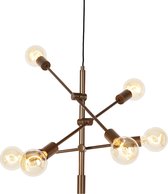 QAZQA sydney - Lampe suspendue industrielle au-dessus de la table à manger | dans salle à manger - 6 lumières - Ø 78 cm - Bronze - Industriel - Salon | Chambre à coucher | Cuisine