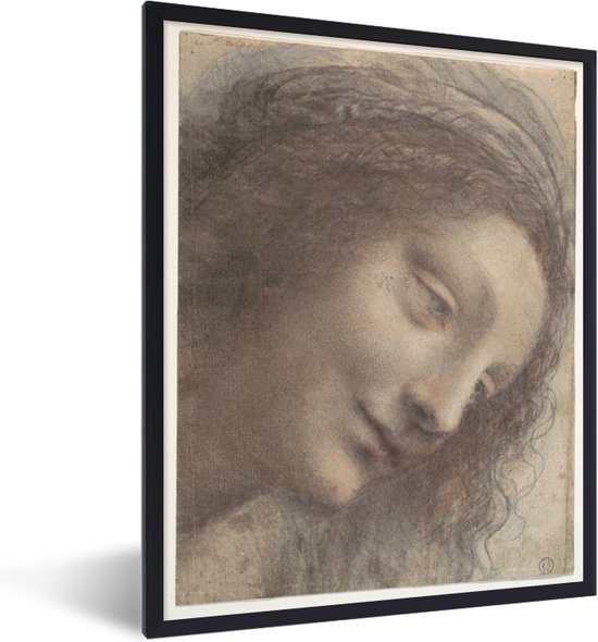 Fotolijst incl. Poster - The Head of the Virgin - Leonardo da Vinci - 30x40 cm - Posterlijst