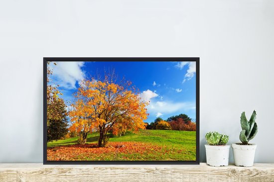 Cadre photo avec affiche - Arbre - Feuilles - Automne - Saisons - 60x40 cm - Cadre pour affiche