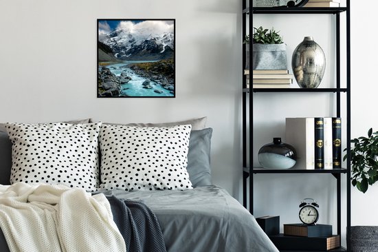 Cadre photo avec affiche - Nouvelle-Zélande - Rivière - Berg - 40x40 cm - Cadre pour affiche