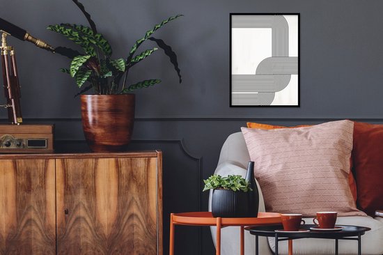 Cadre photo avec affiche - Abstrait - Zwart - Wit - 30x40 cm - Cadre pour affiche