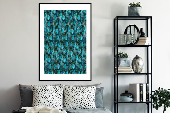 Cadre photo avec poster - Fleurs - Blauw - Roses - 80x120 cm - Cadre poster