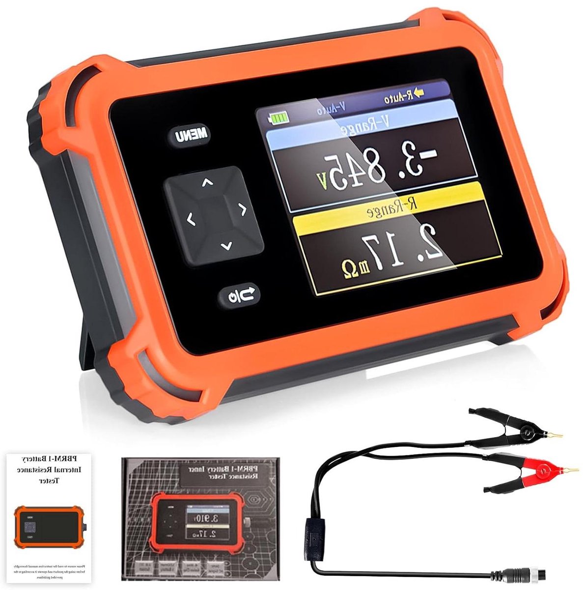 Batterij Tester - Weerstandsmeter Voltmeter - Batterij Diagnose - 4-draads Kelvin Meting - 110V 100 Ohm - Oranje