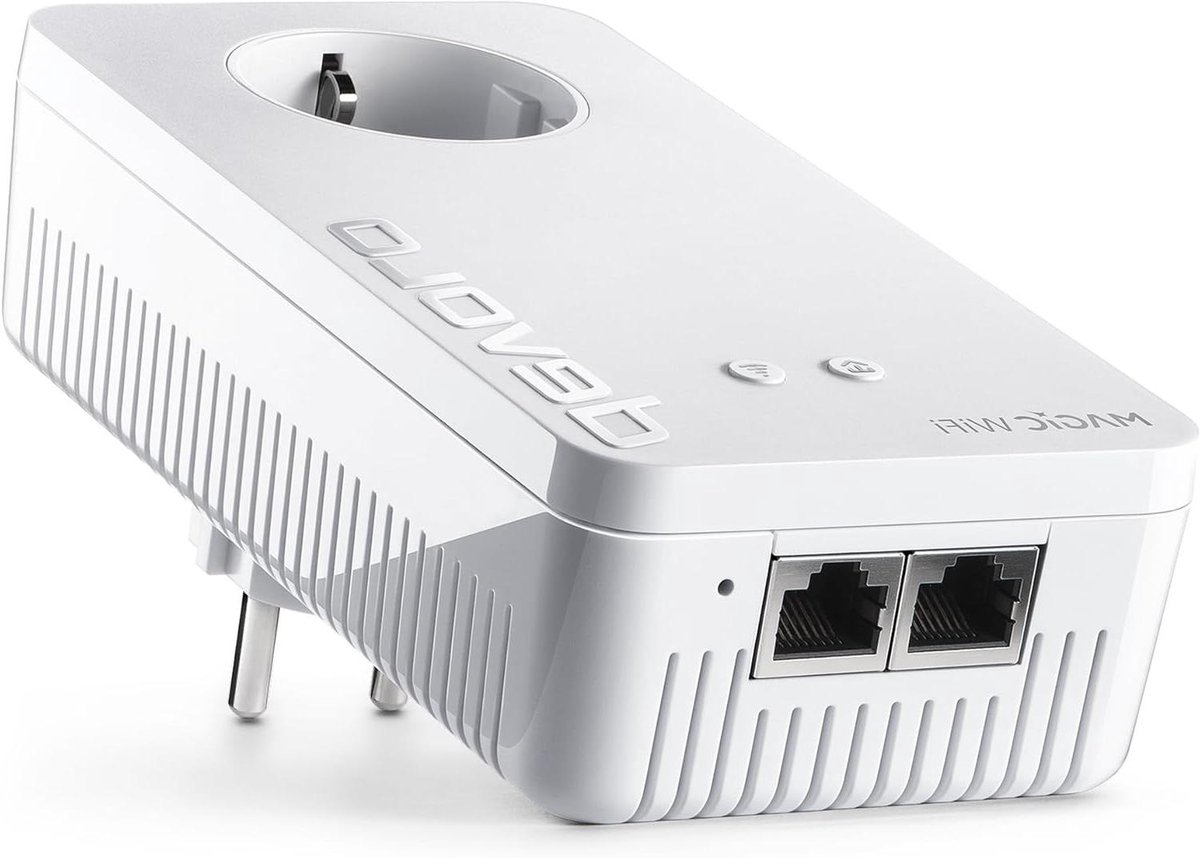 Powerline WiFi Adapter - Netwerk Uitbreider - Internet Verbinding - 2400 Mbps Snelheid - Gigabit LAN Poorten - Wit