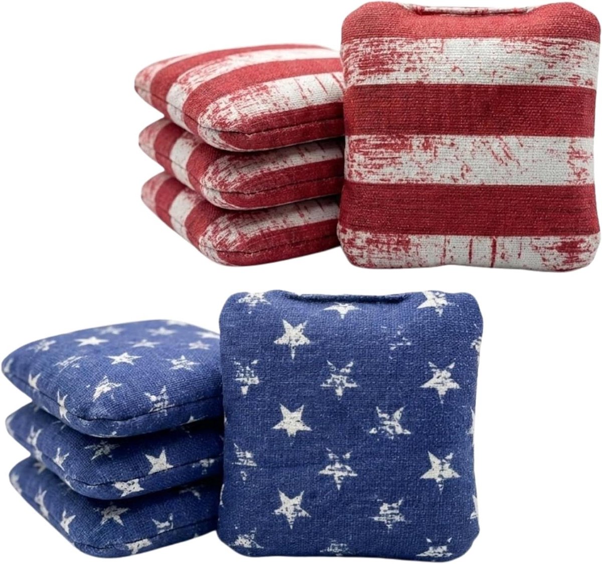 Dubbelzijdige Cornhole Zakken - Bean Bags - Toernooi Spel - Slide en Stick Kant - Officiële Maat 16oz - Sterren Strepen