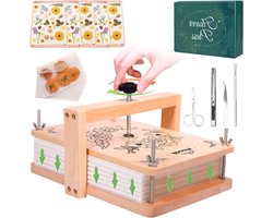Aboofx Grote bloemenperskit, 6 lagen 11,8 "x 8,35" gelijkmatige druk bloem persen doe-het-zelf kunst en ambachtelijke kit voor volwassenen, gedroogde bloemen planten conserveringsset cadeau voor