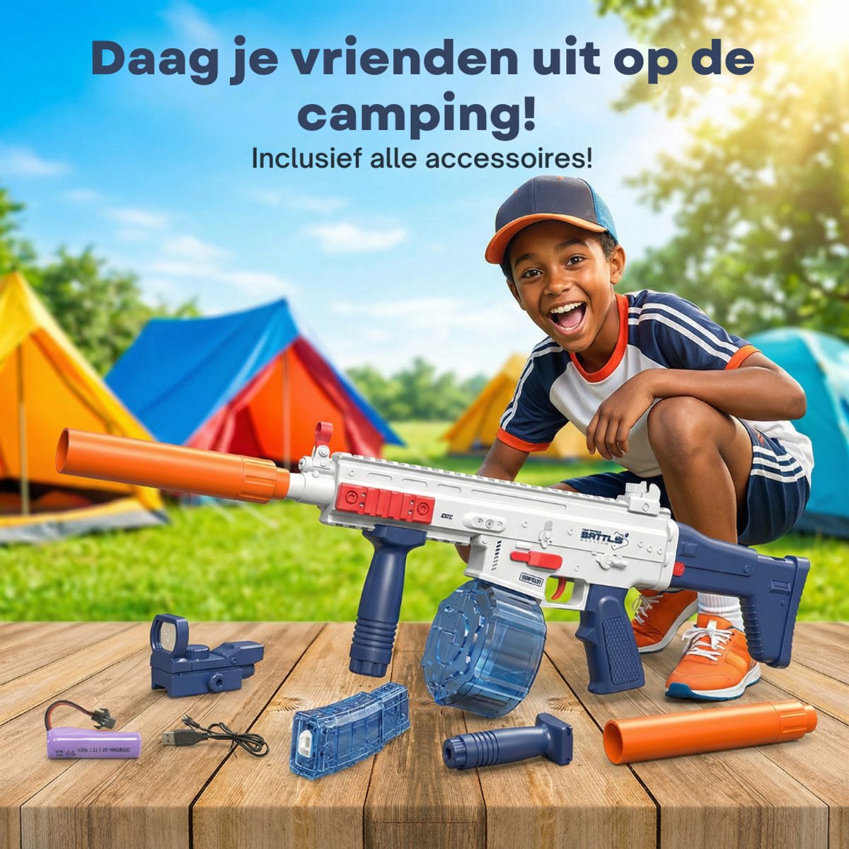 Elektrisch Waterpistool – Oplaadbare Water Gun met Continue Straal – 500ML – Outdoor Speelgoed voor Kinderen – Zomer & Zwembad — afbeelding 2