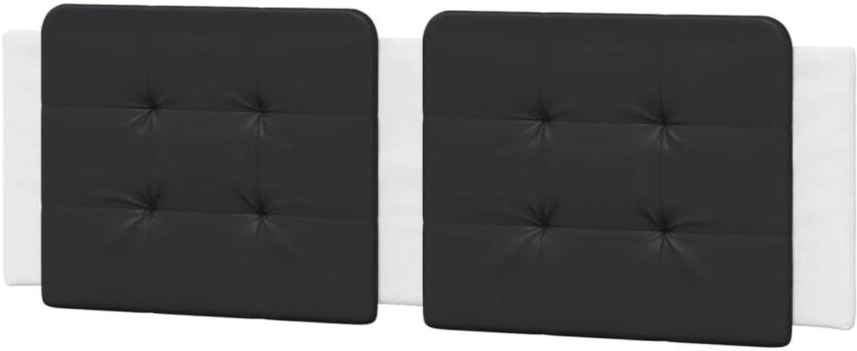 Hoofdkussen Bed - Kussen Hoofdbord - Zitten in Bed - Duurzaam Kunstleer - 160 cm Breed - Zwart Wit