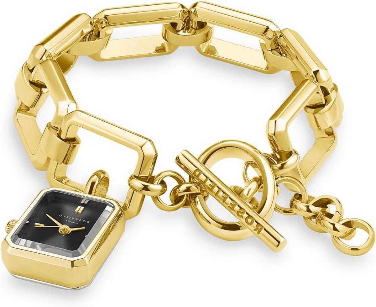 Dameshorloge - Armbandhorloge - Dagelijks gebruik - Uniek design - 15 x 18.5mm kast - Goud met zwart