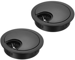 Bureaudoorvoer Tule - Kabel Organizer - Bureau Opruimen - Zinklegering Materiaal - 7.5 cm Diameter - Zwart