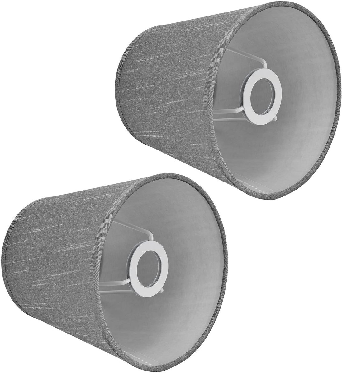 Garosa 2Pcs Stijlvolle Stoffen Lampenkappen E14 voor Binnengebruik - Zilvergrijs