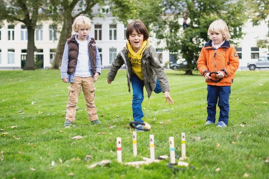 BS Toys Ringwerpen Werpspel - Buitenspeelgoed vanaf 6 Jaar - Ring Gooien - Werpspel kinderen - 5 Ringen - 50x50x10 cm - Ring Toss - Werpspel hout - Spelletjes kinderen - Buiten speelgoed - Buitenspel - Buiten Spellen - Tuin Speelgoed - Cadeau kind