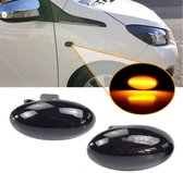 Dynamische LED Richtingaanwijzers (Smoked) - Geschikt voor Toyota Aygo / Citroën C1 / C2 / C3 / C4 / C5 / C6 / Peugeot 107 / 108 / 1007 - Plug & Play Knipperlichten Zijkant - Set van 2 Knipperlichten met LED streep - Flowing Water Effect