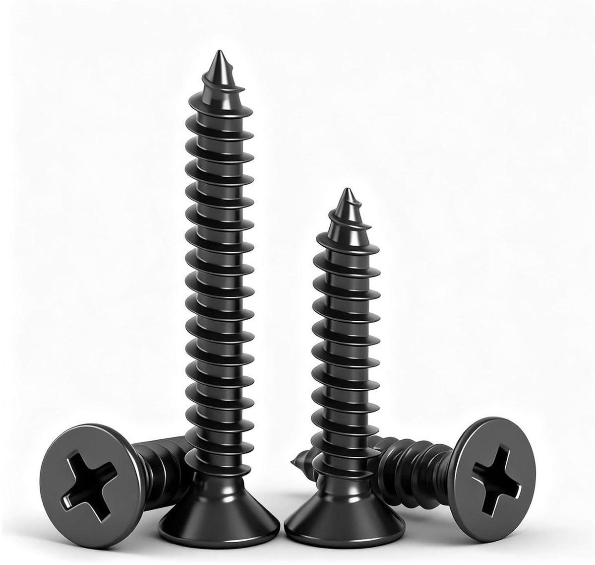 Zelfborende Schroeven - Houtschroeven Metaalschroeven - Meubelmontage Bevestigen - Roestvrij Staal Corrosiebestendig - M3x30mm 50 Stuks - Zwart