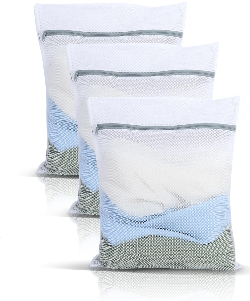 Waszak, Waszakken Voor De Wasmachine, Waszak Van 40 X 50 Cm Voor De Wasmachine, Groot Wasnet Met Grijze Rits, Waszakken Met Honingraatpatroon, Waszakken Voor Truien, Jeans, Rokken En Schoenen