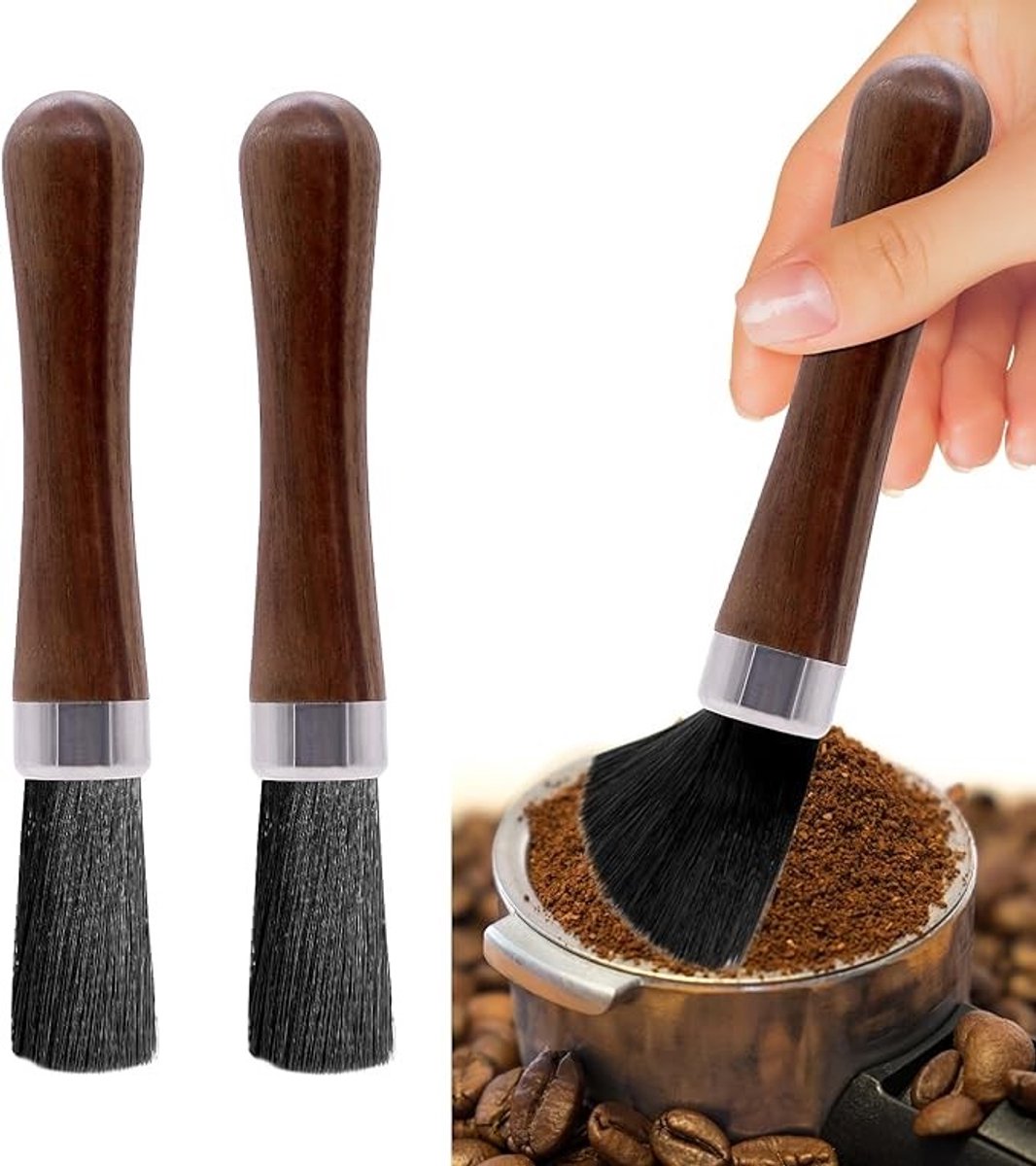Set van 2 professionele koffiekwasten voor grondige reiniging