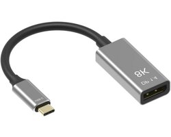 DAGIJIRD USB 3.1 Type-C/Thunderbolt 3 24-pins Mannelijk naar DisplayPort 20-pins Adapter Converter 20CM Mannelijk naar Vrouwelijk Ondersteunt 8K @60Hz 4K @144Hz