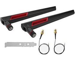 2 Stks Naar SMA Verlengkabel + 2 Stks M.2 WiFi Bluetooth Externe AC88 Antenne voor NGFF Draadloze Netwerkkaart, voor 8265, 5B222, Etc.