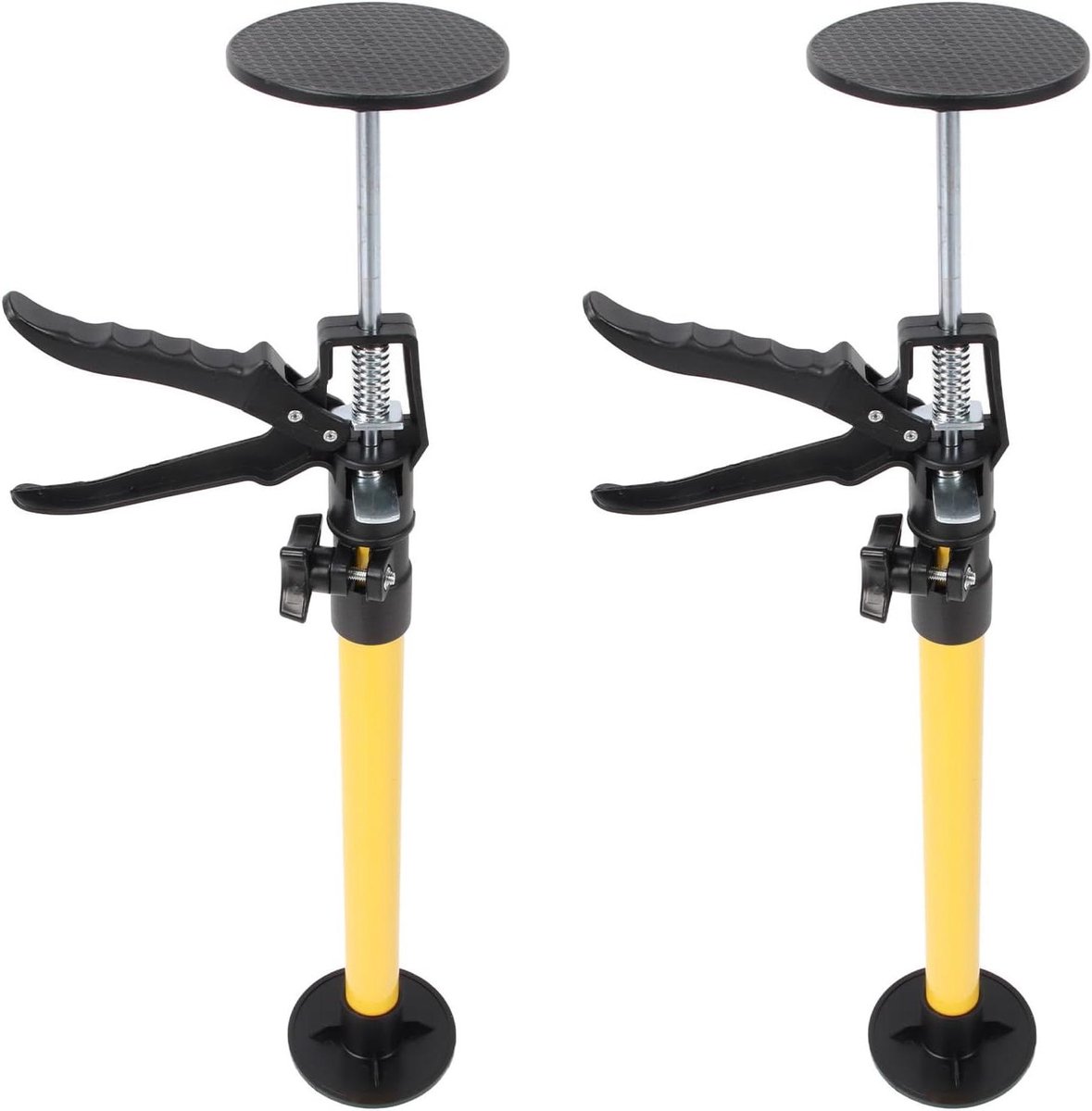Steunpalen Set - Steunstangen Hulpstokken - Gipsplaten Plaatsen - Telescopisch Verstelbaar - 50-115 Cm - Geel