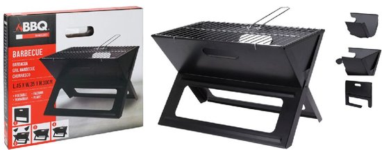 Folding Portable Barbecue for use with Charcoal X-shaped 45 x 30 x 35 cm Iron van BBigrill — afbeelding 3