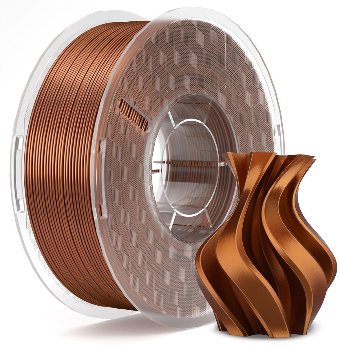 PLA Filament - 3D Print Materiaal - Modelbouw Printen - Zijdeglans Metallic - 1.75mm 1kg - Zijde Koper