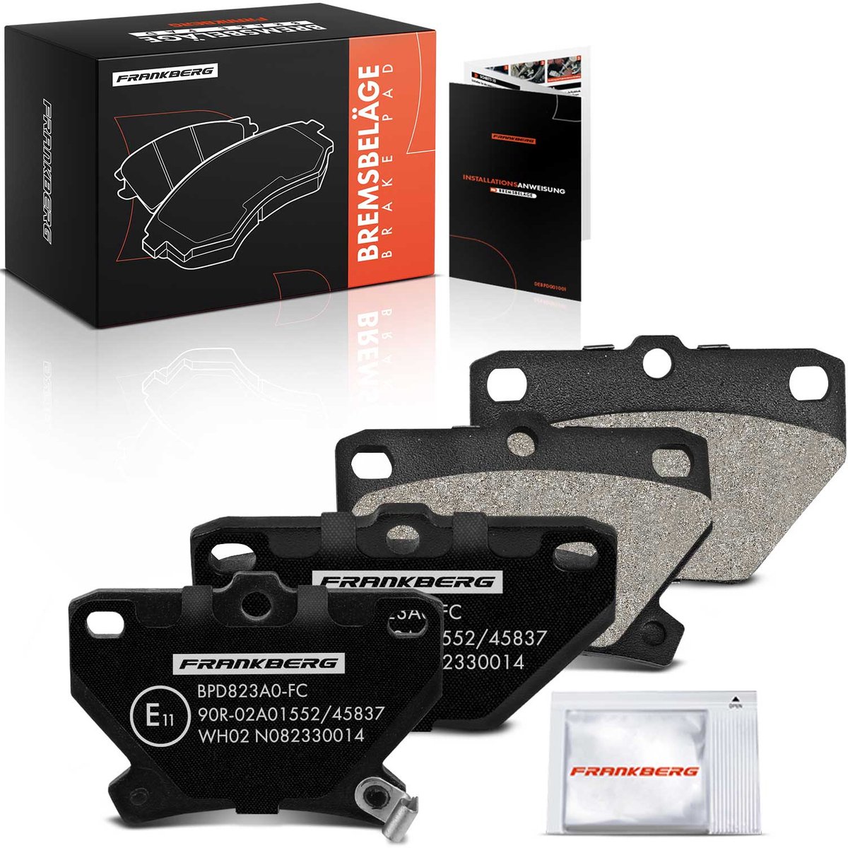 Frankberg 4x Remblokken Achteras voor Toyota