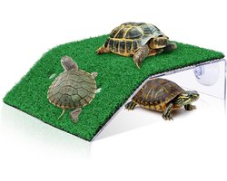 Waterschildpad Platform - Voedingshelling - Zonnen en Voeden - Simulatie Gras - Groot Formaat